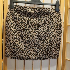 Sans Souci Girls Elastic Waist Leopard Print Stretch Skirt Sz M NWT